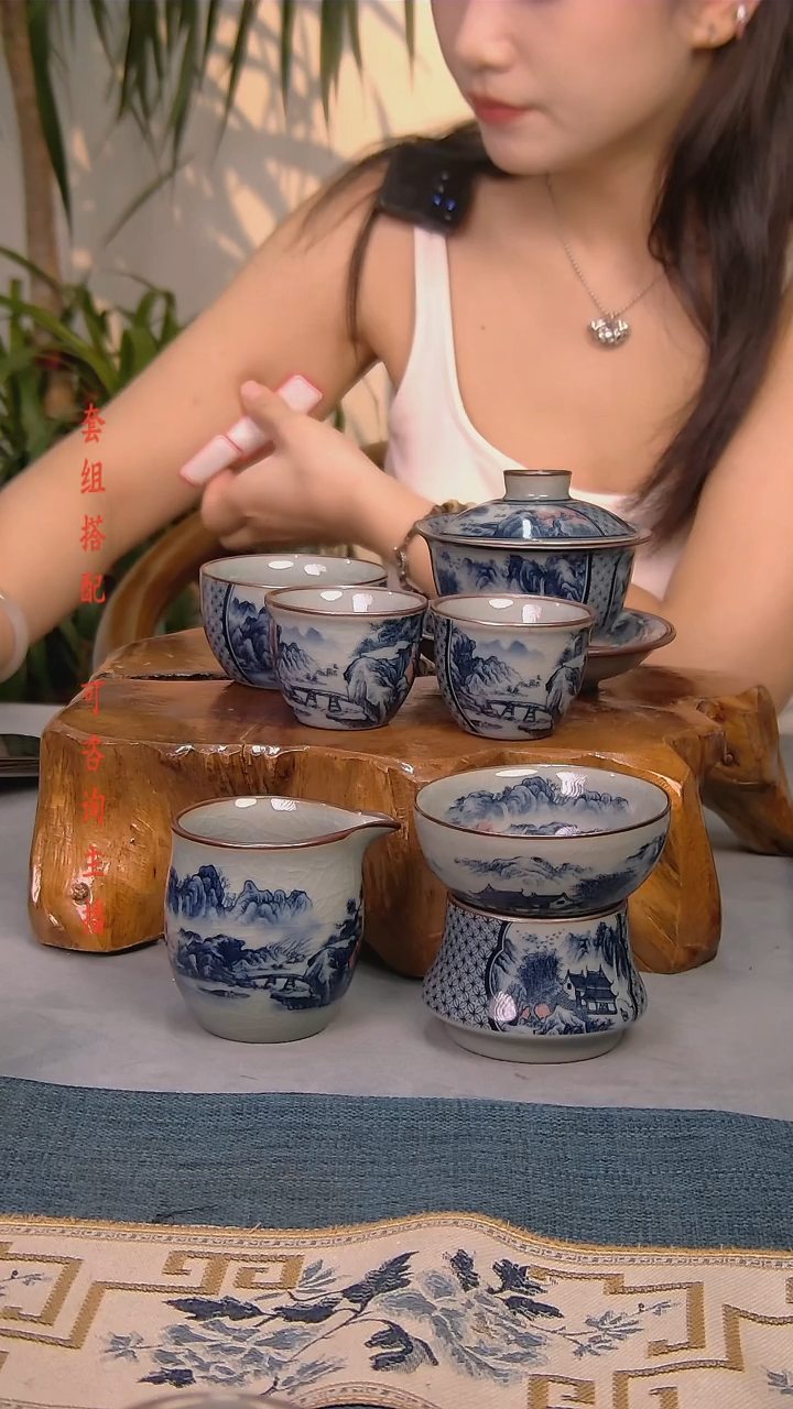 简装家用款6件套 老陶泥开片纹陶瓷茶具