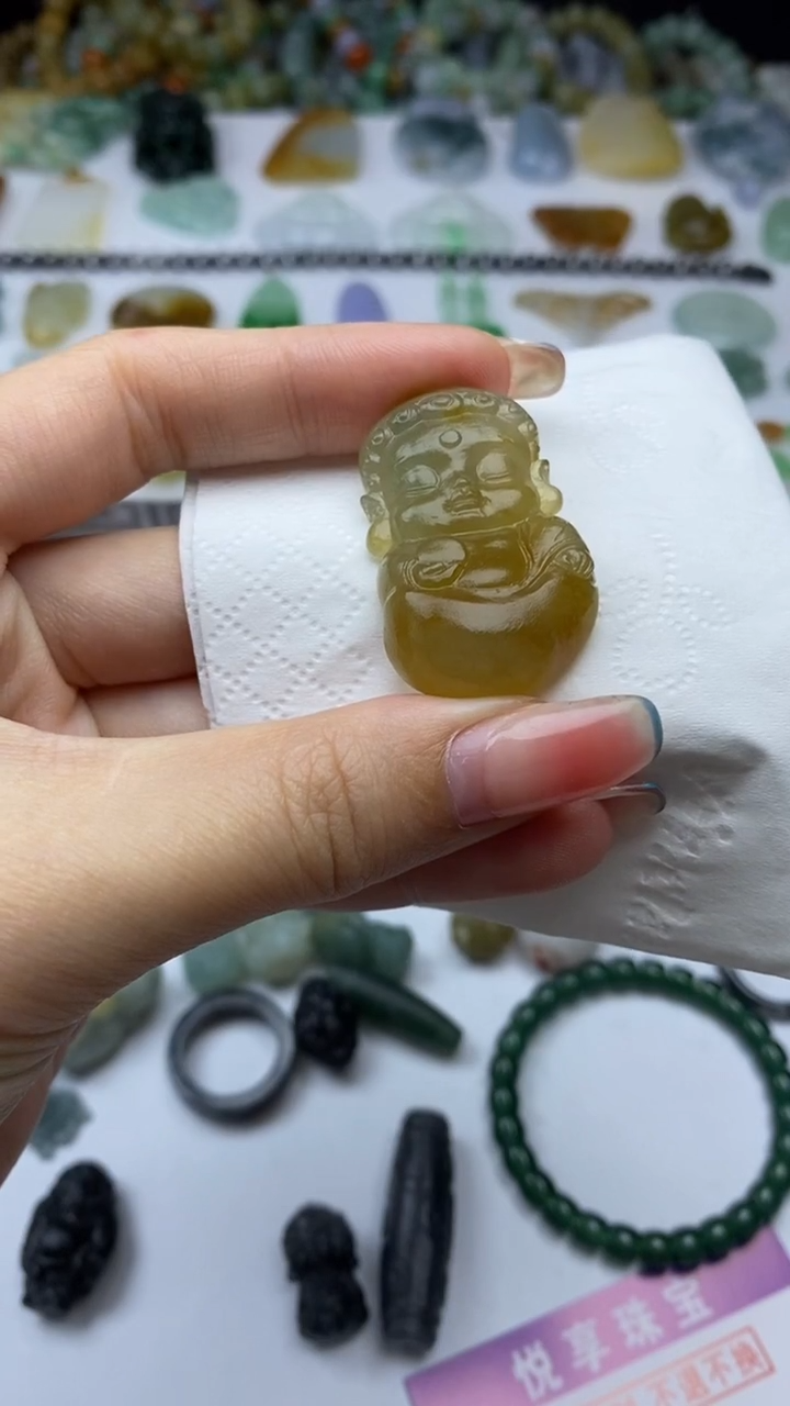 未镶嵌定制翡翠搬*人毛货定制不退不换