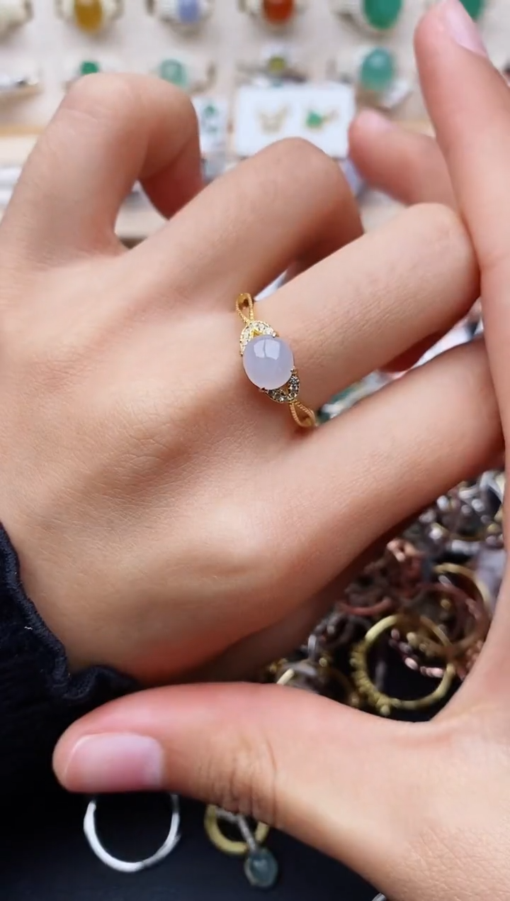 【闪购商品】翡翠戒指银S925镶嵌缅甸翡翠