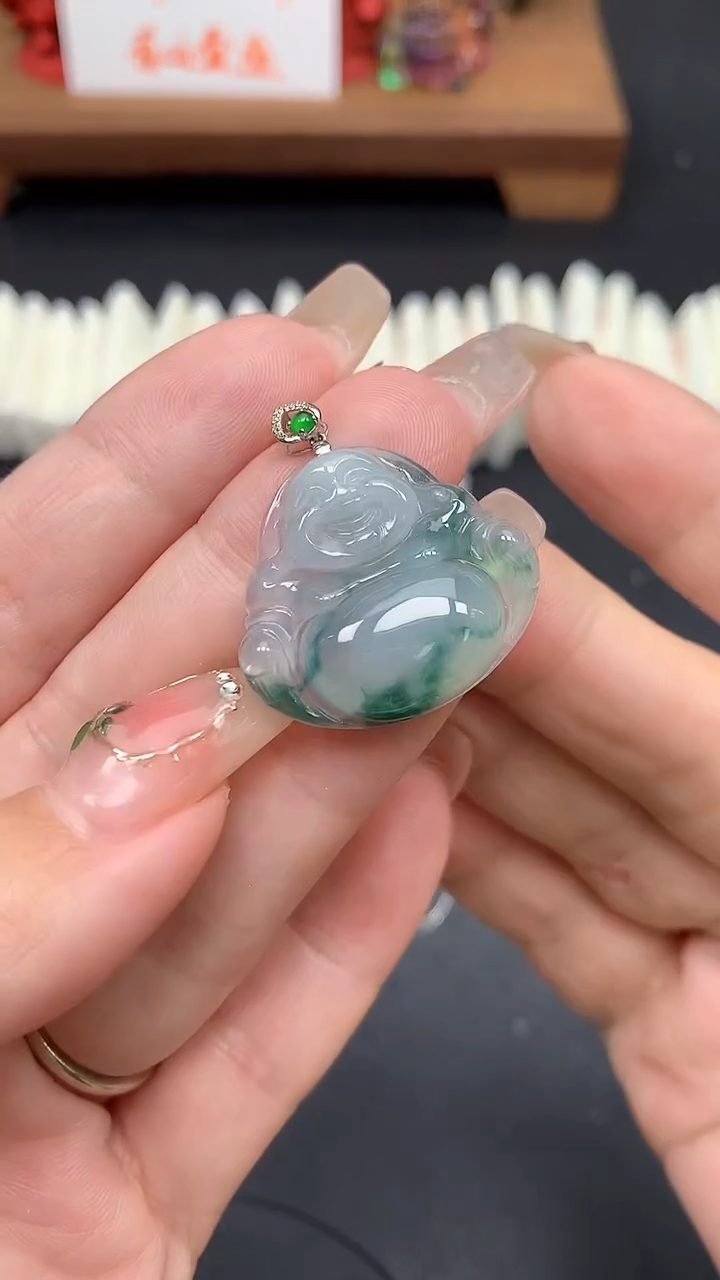 【闪购商品】翡翠吊坠(不含链)18K金镶嵌MS155939