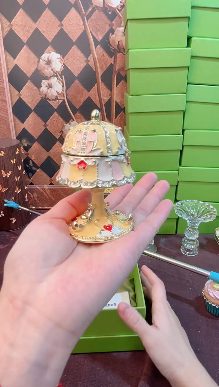 锌合金珐琅首饰盒默认微瑕拆盒不退介意勿拍～～～～！！！黄色台灯