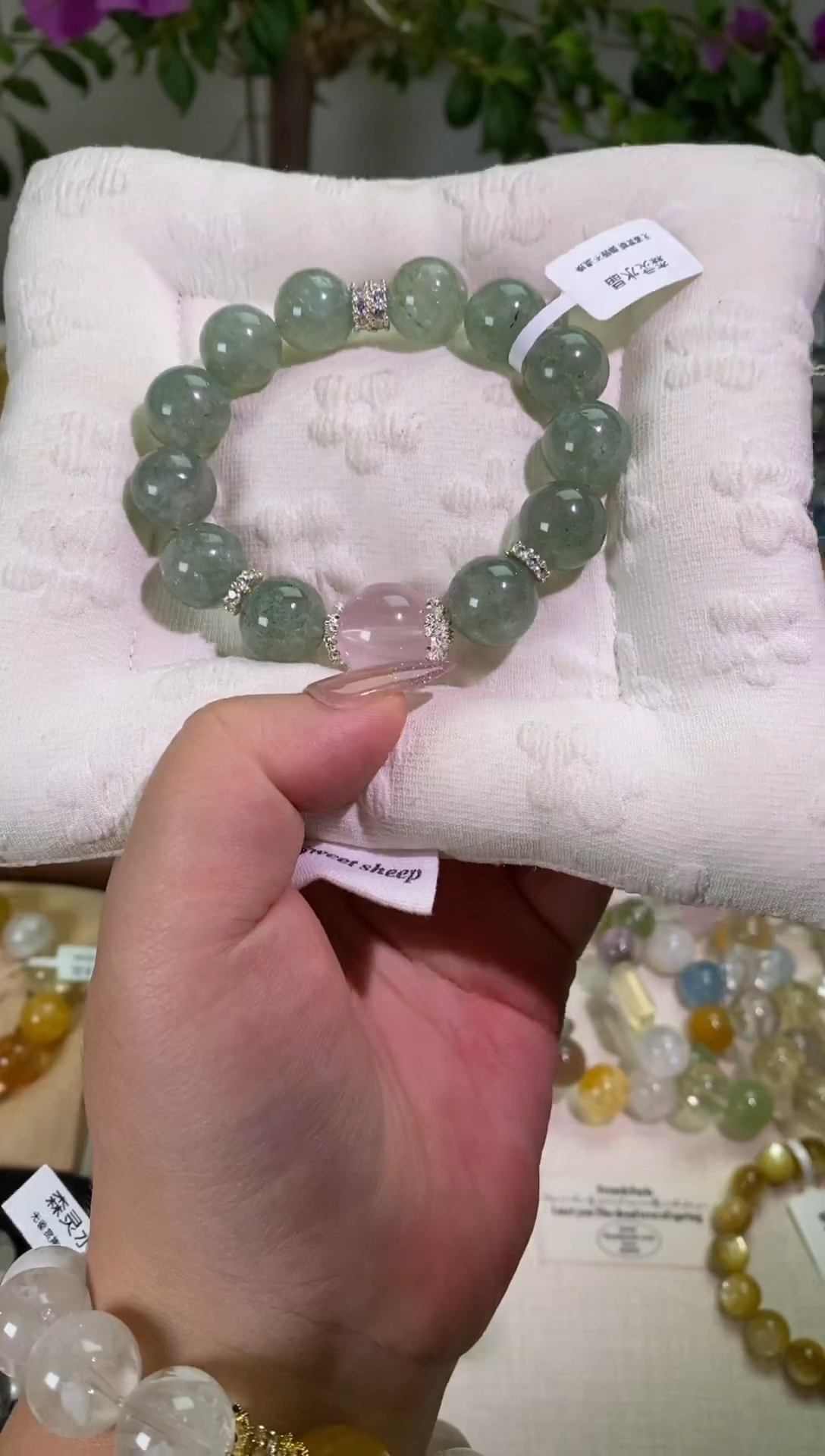 未镶嵌手串水晶绿草莓晶