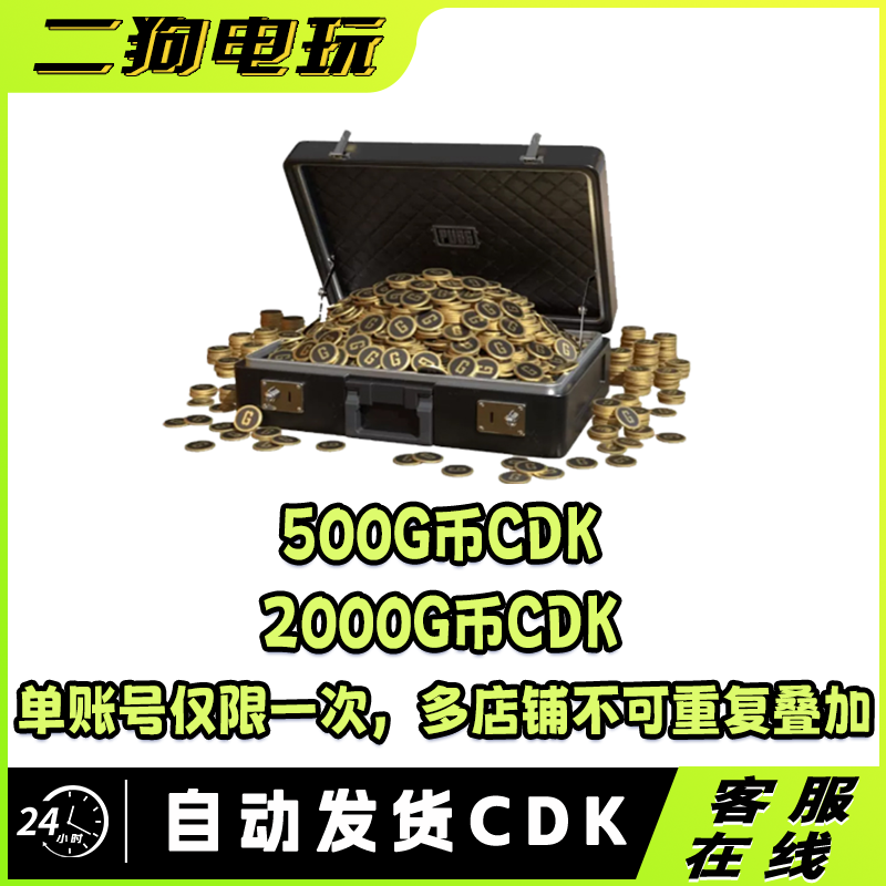 PUBGG币绝地求生500G币2000GBCDK吃鸡GB激活码单账号限激活一次