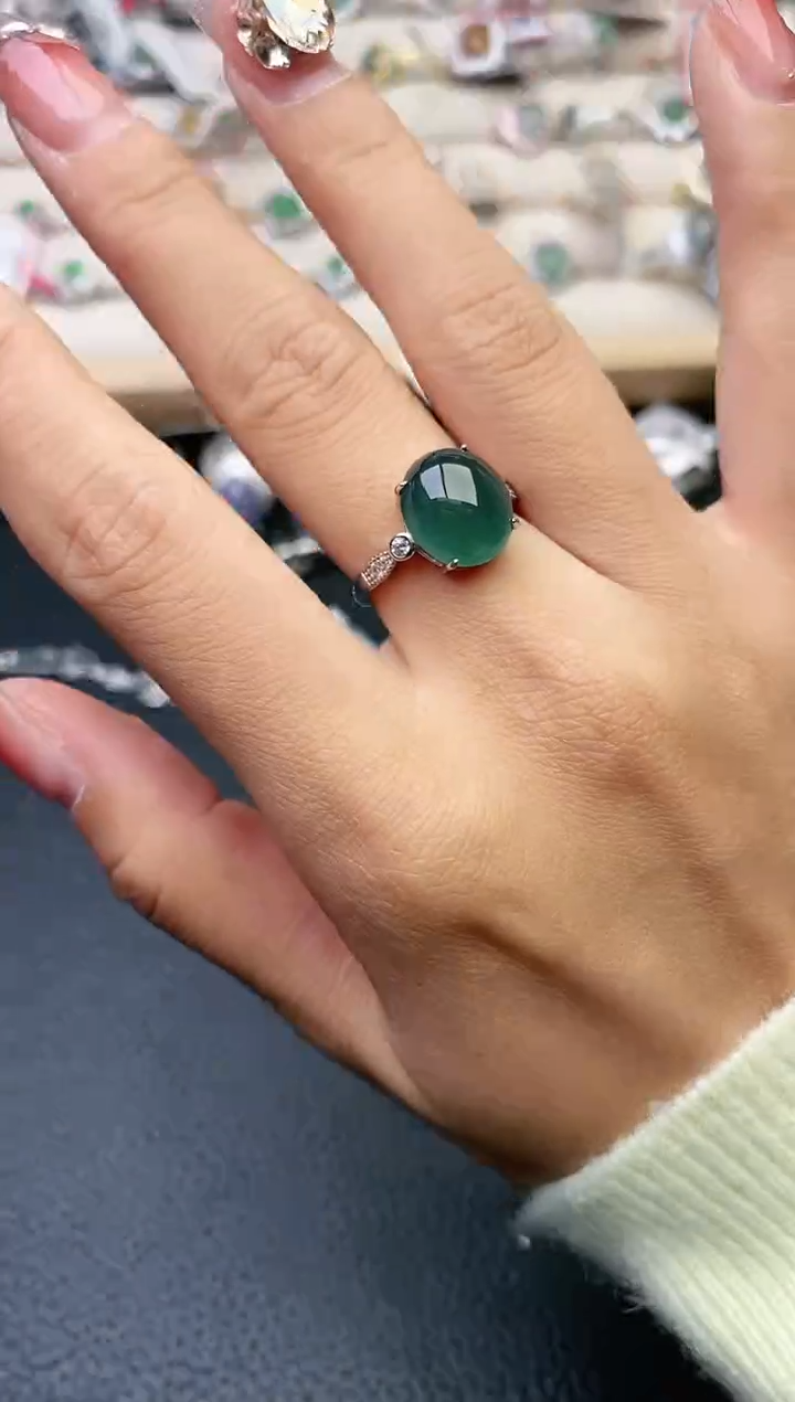 【闪购商品】翡翠戒指银S925镶嵌11111
