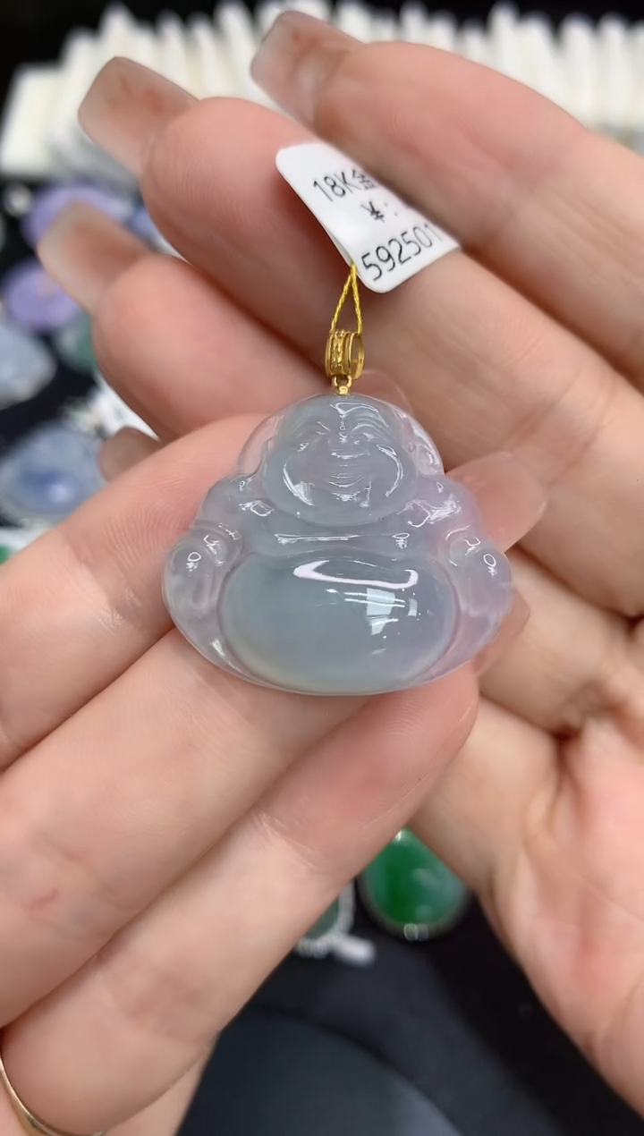 吊坠(不含链)18K金镶嵌翡翠111111111111
