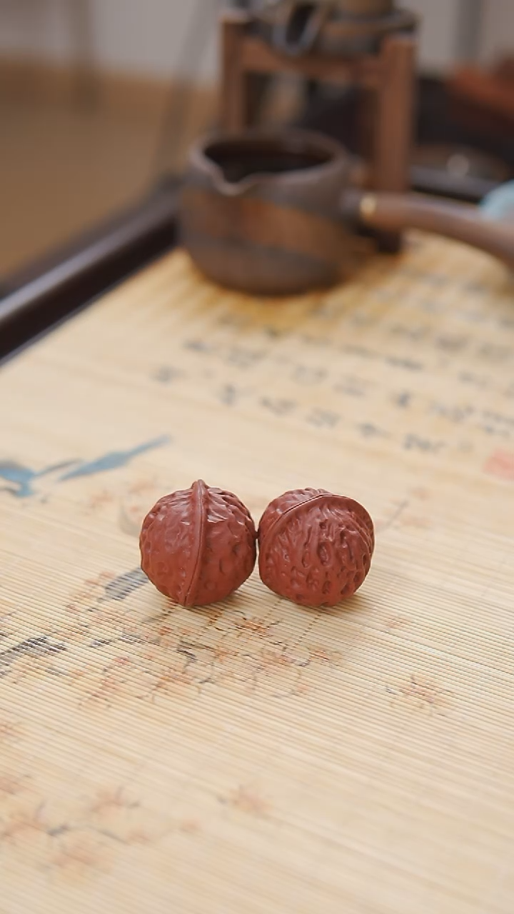 紫砂茶宠紫砂小核桃  一对
