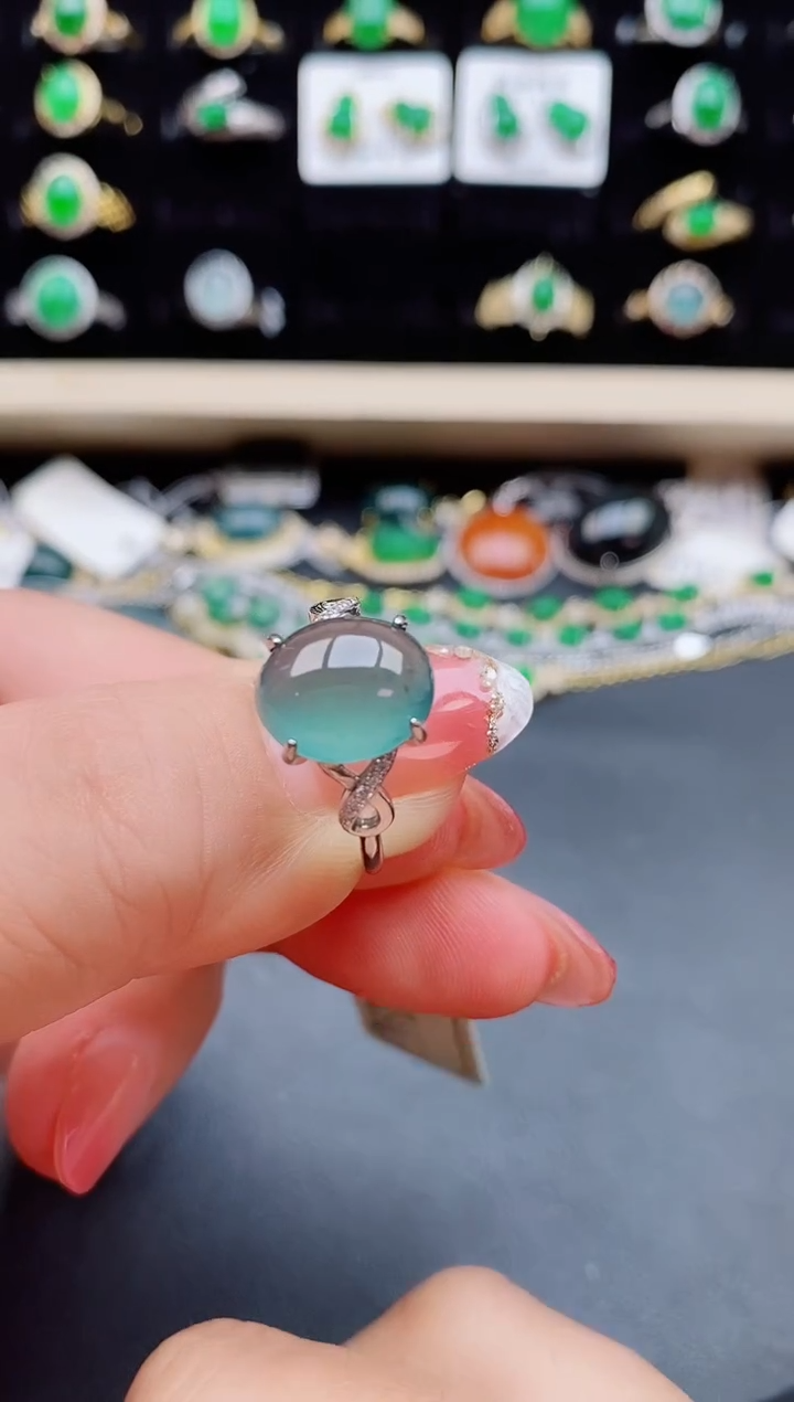 【闪购商品】翡翠戒指银S925镶嵌5080505