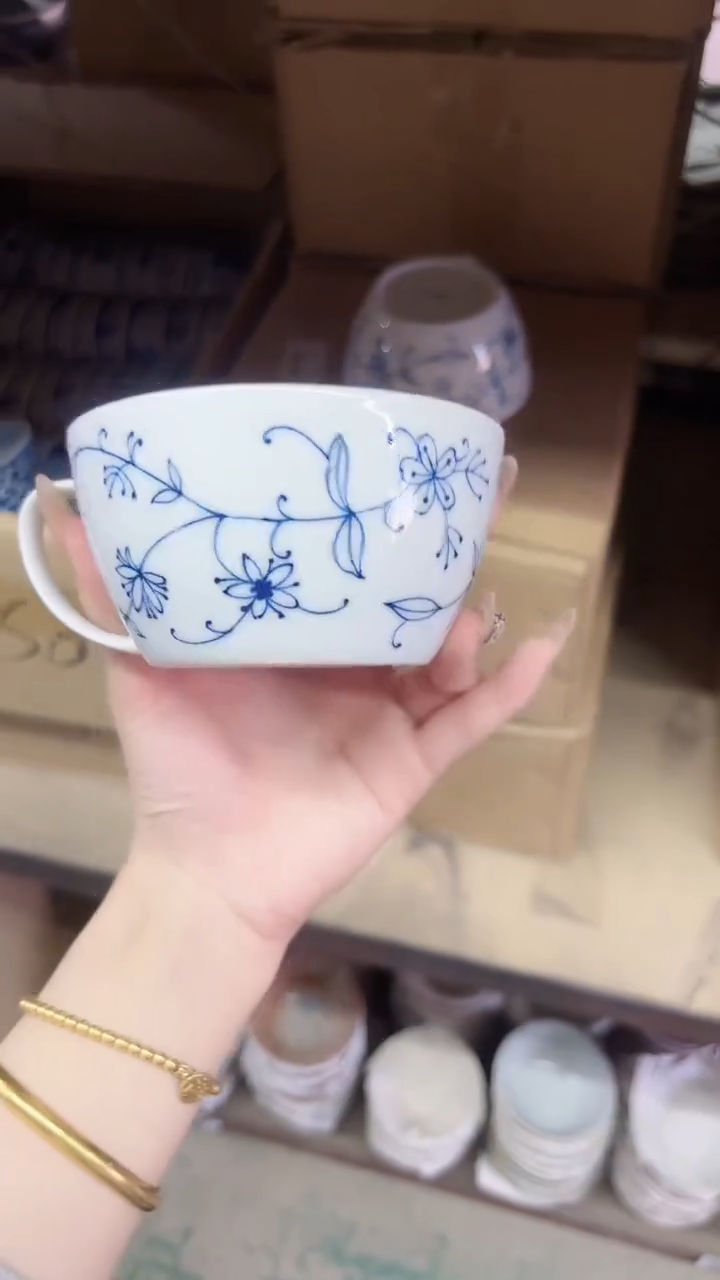 陶瓷线唐草早餐杯一个