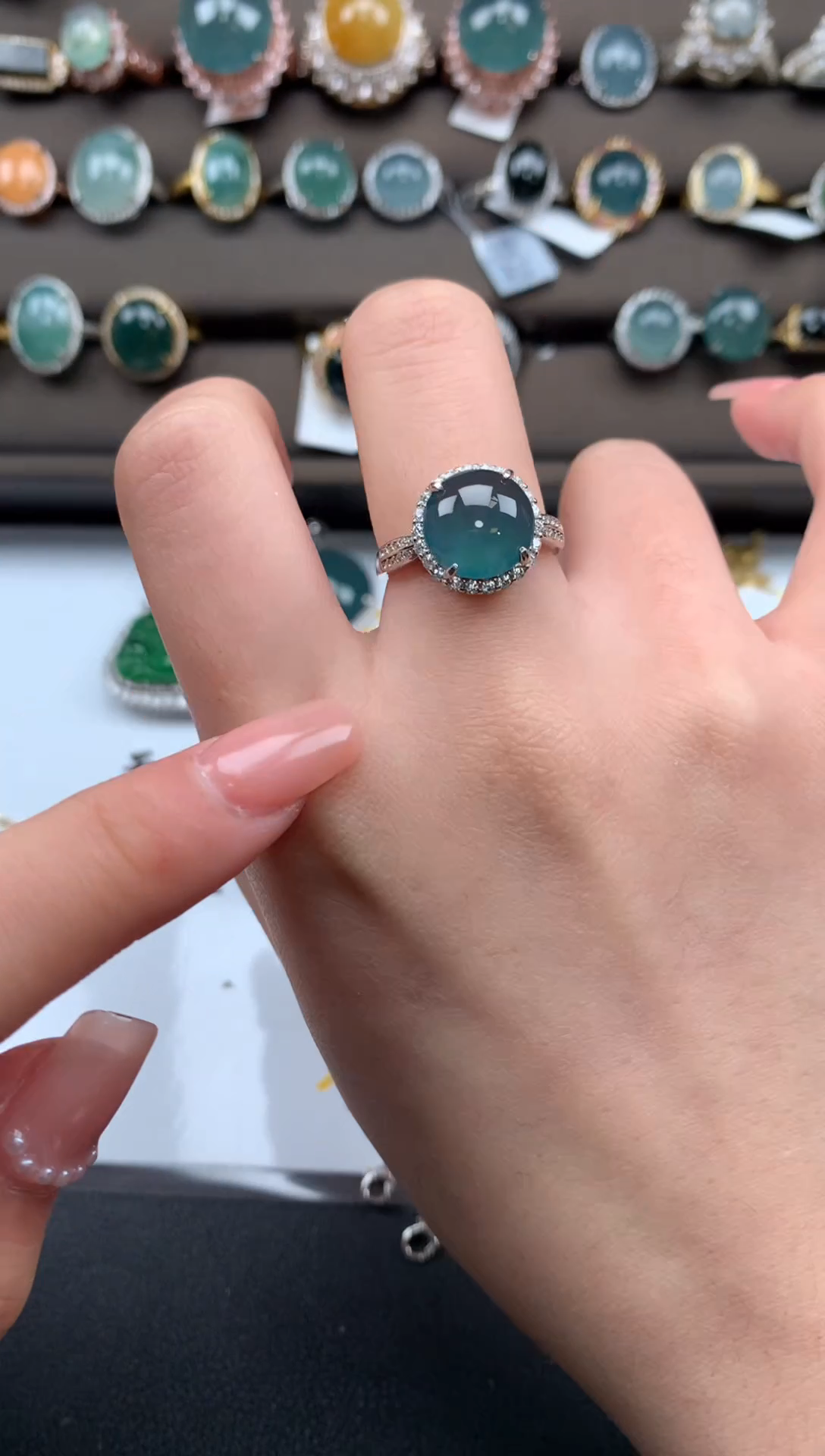 【闪购商品】翡翠戒指银S925镶嵌42141