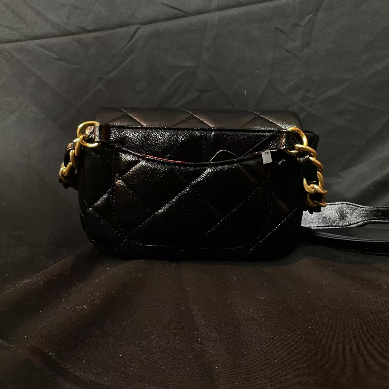 LQ-WITH-QUEEN真皮女包菱格0254黑色-迷你