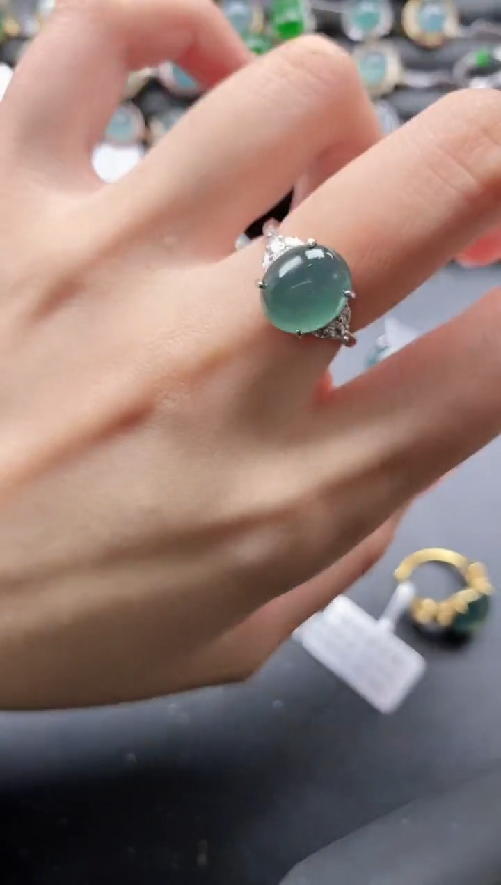 【闪购商品】翡翠戒指银S925镶嵌1111