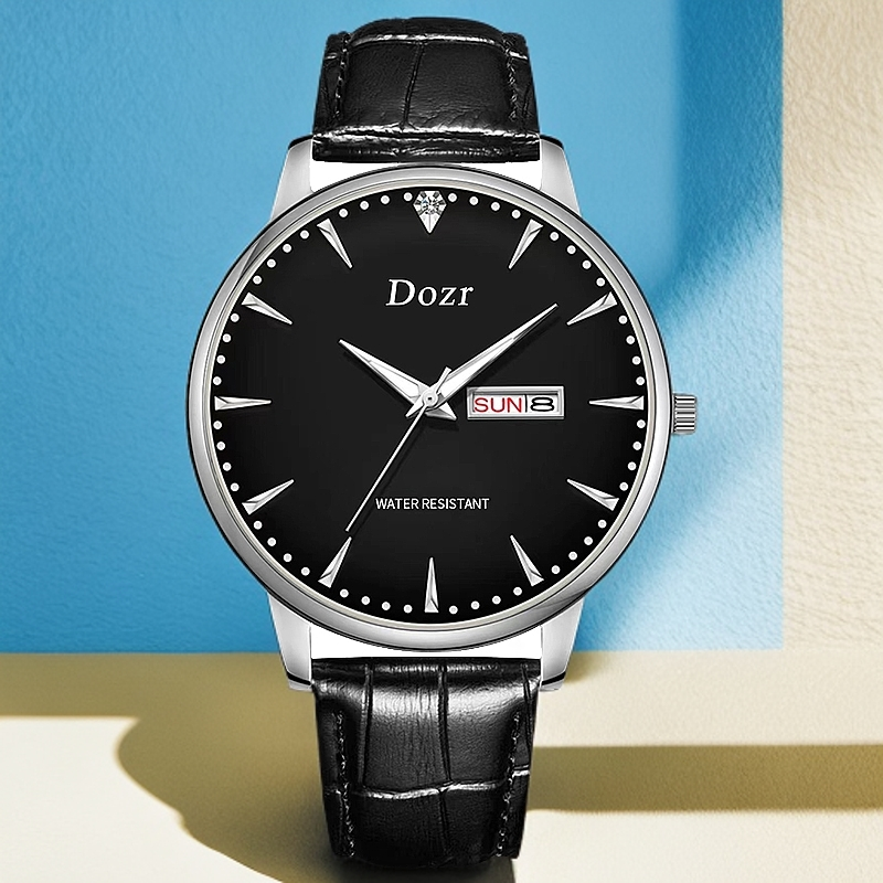 【云仓现发】--DOZR黑盘飞船--全新夜光防水商务手表-24