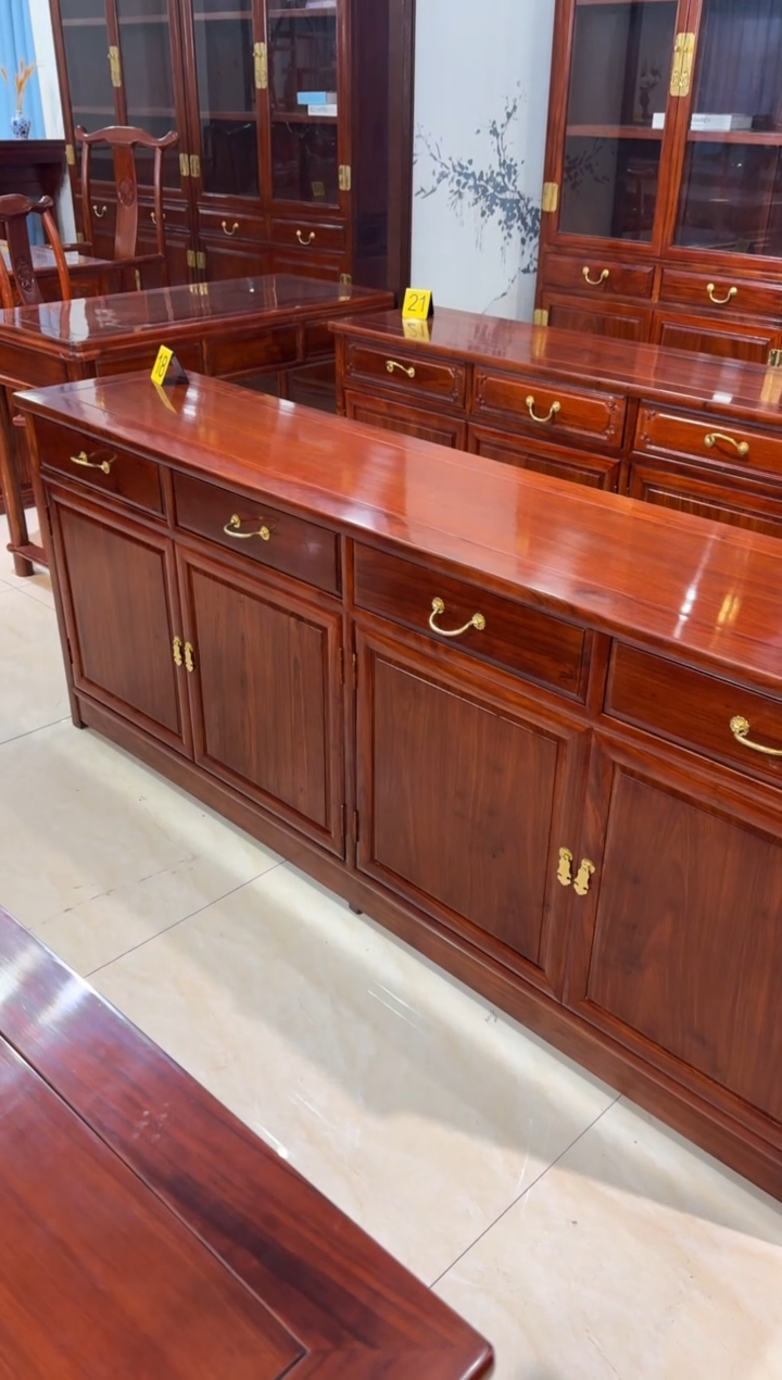 花梨木类储物柜詹**．刺猬餐边柜198*40*80四门四抽