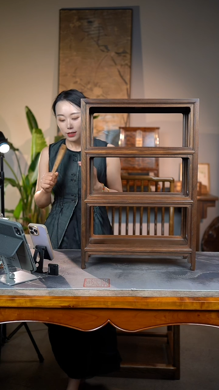 金丝楠阴沉木精工3层茶水架49