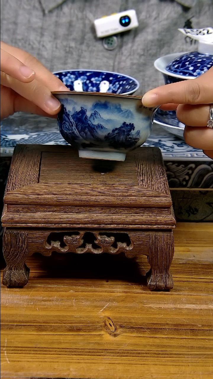 摆件景德镇陶瓷茶具茶杯摆件585