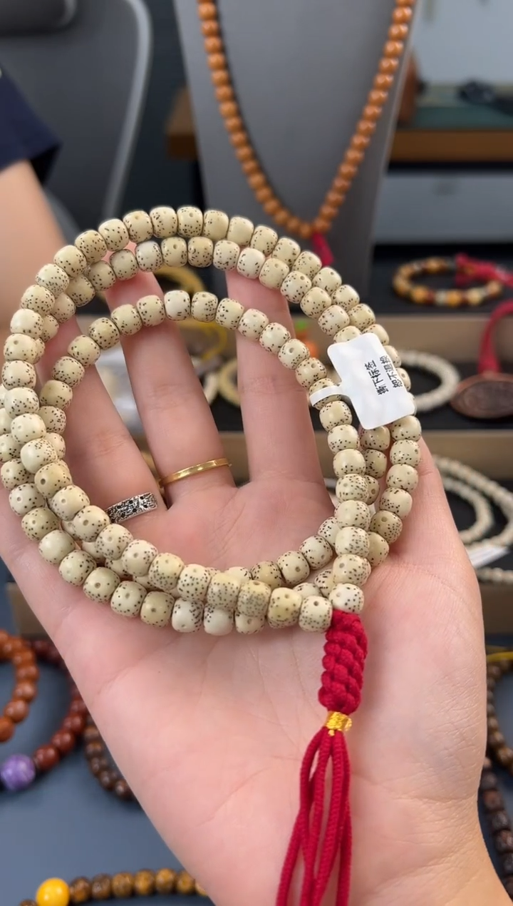 吊坠星月菩提星月原白108项链微氧化