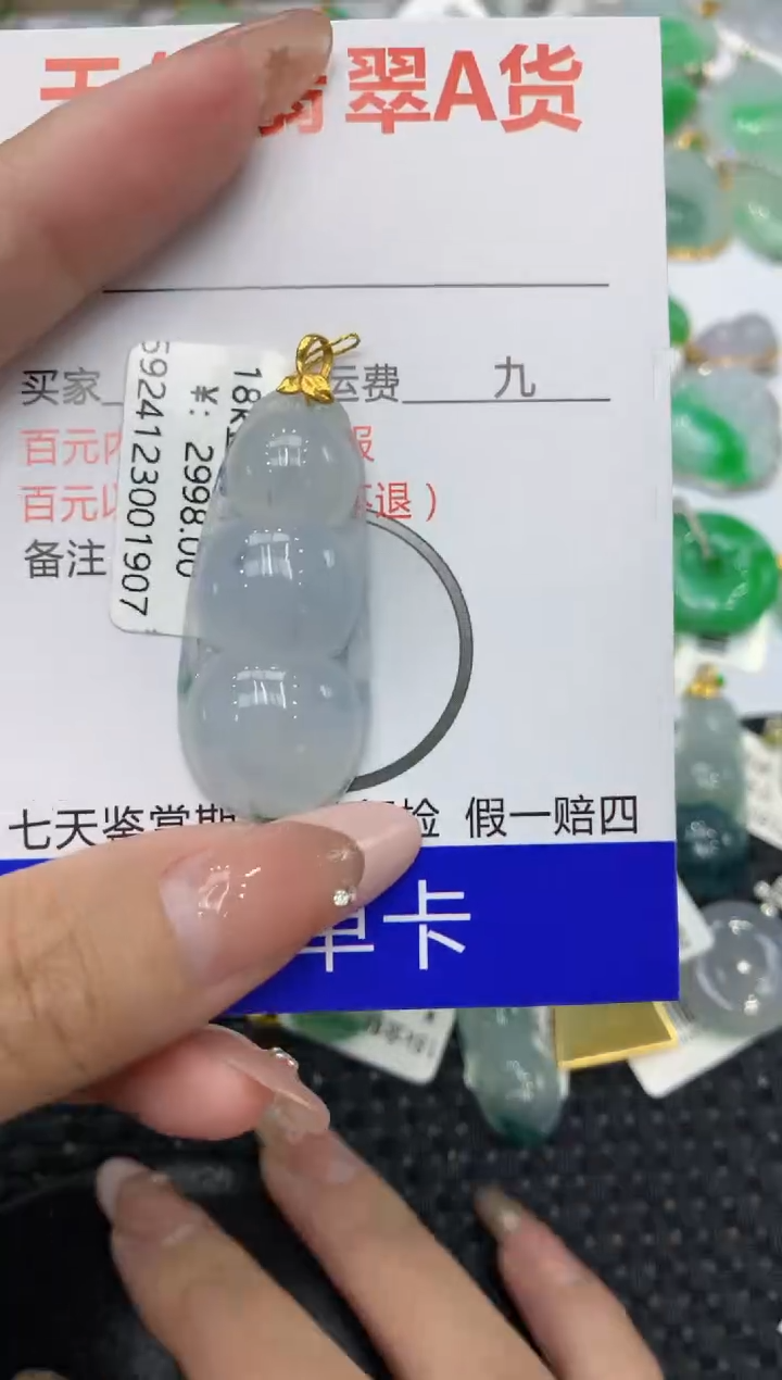【闪购商品】翡翠颈饰18K金镶嵌111111111