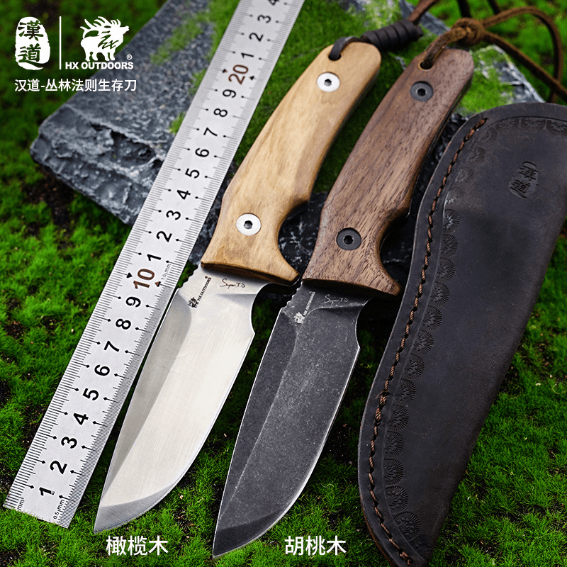 HX OUTDOORS/汉道新疆包邮汉道丛林法则户外生存吃肉携带方便皮鞘