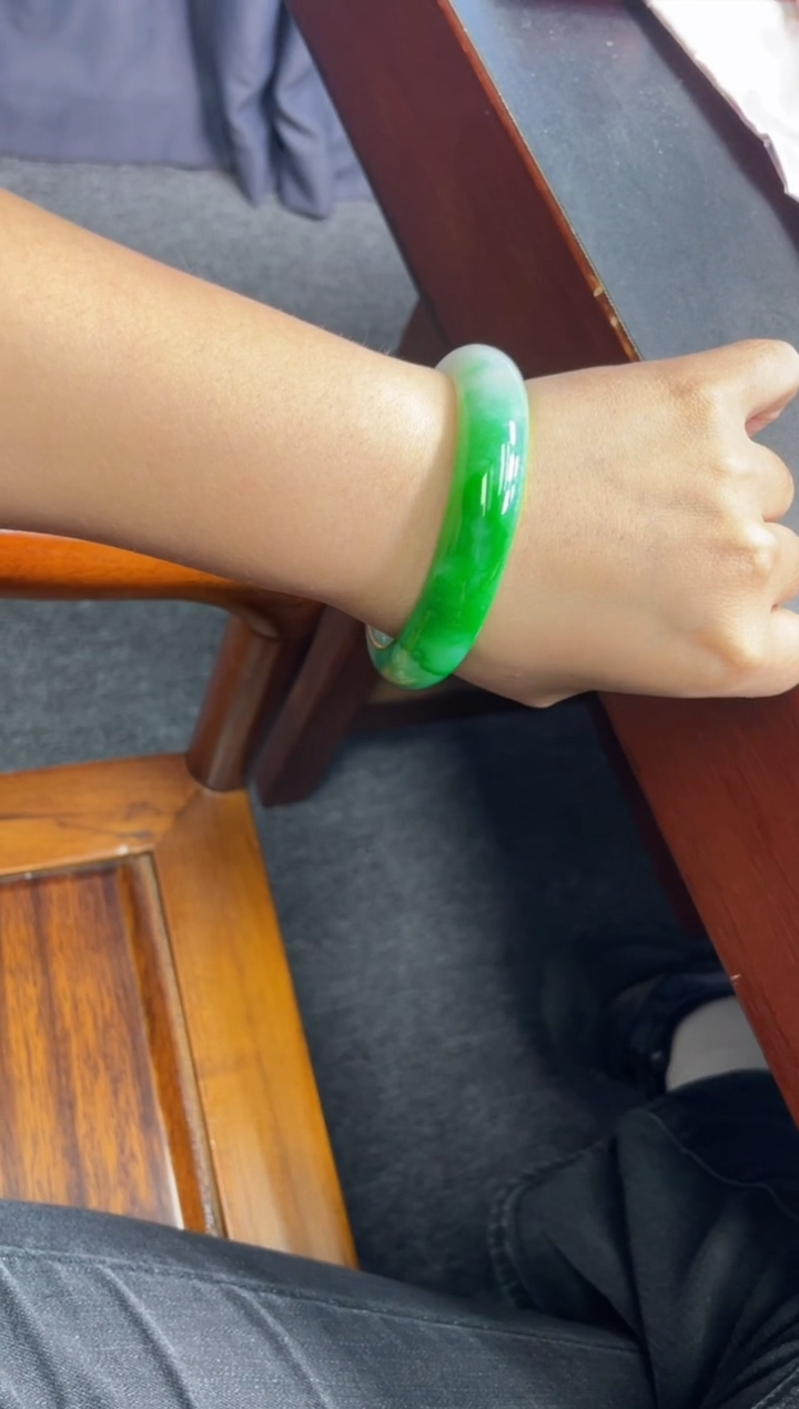 未镶嵌手镯翡翠【顶呱呱珠宝】天然缅甸A货翡翠手镯56正圈