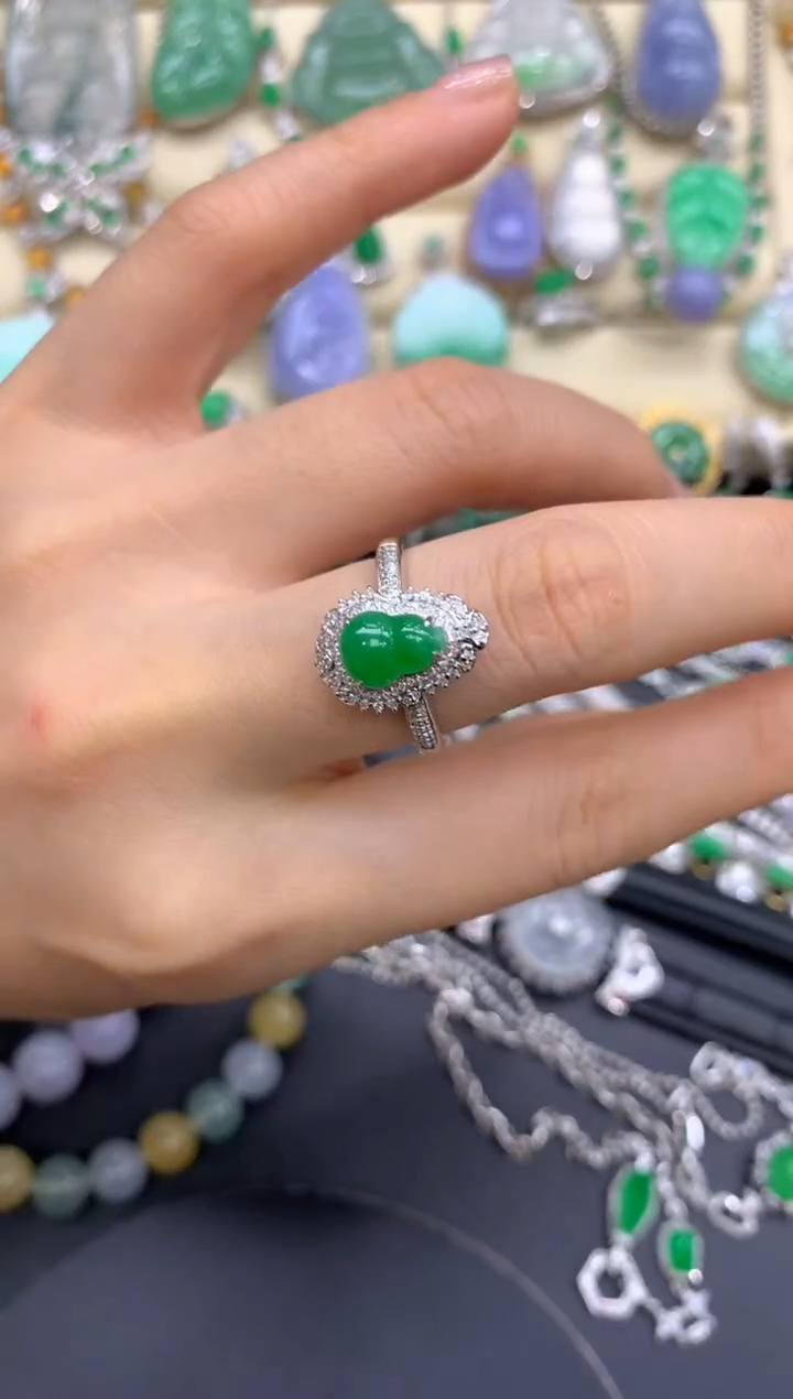 【闪购商品】翡翠戒指18K金镶嵌374-中国好珍宝