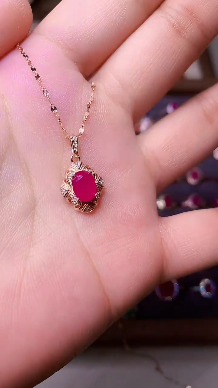 【闪购商品】红宝石颈饰银S925镶嵌000