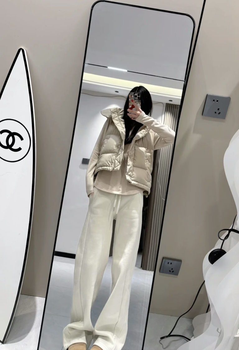 秋冬加绒scuba直筒卫裤一摸摸一样样的百搭