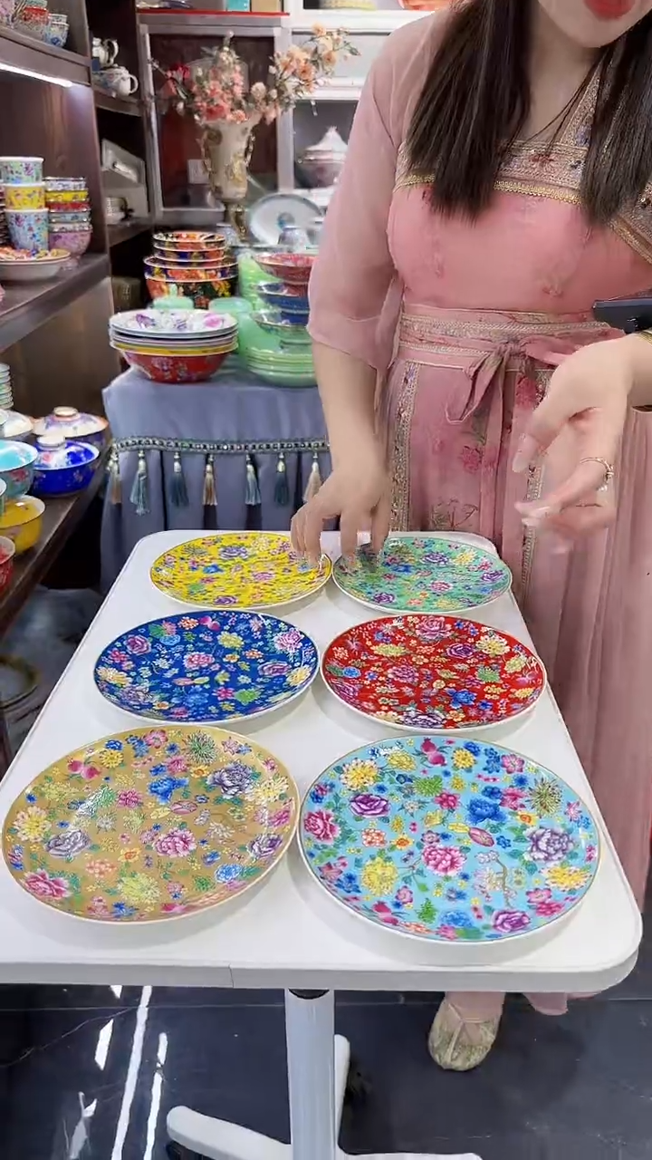 瓷片7英寸骨碟6个景德镇陶瓷