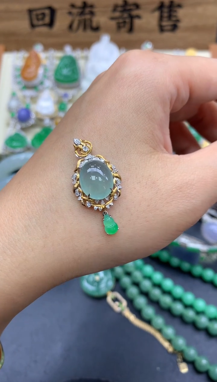 【闪购商品】翡翠18K金镶嵌颈饰206-中国好珍宝