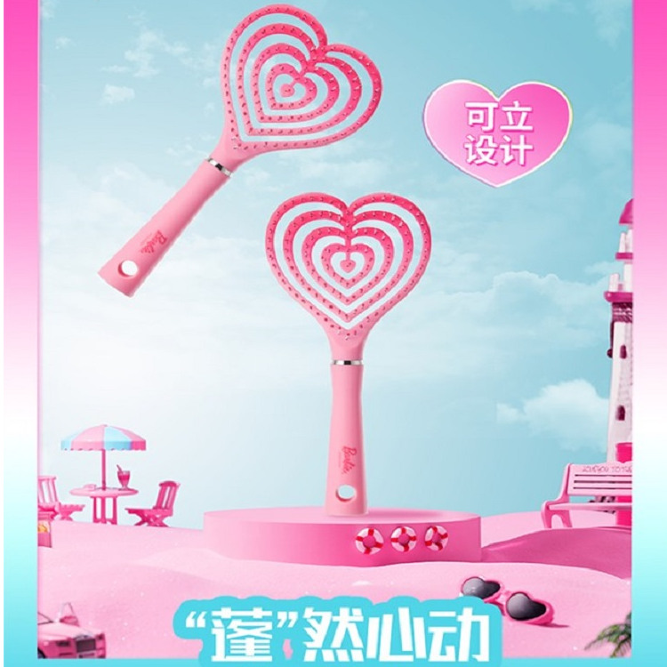 MINISO名创优品梳子芭比联名爱心排骨梳蓬松颅顶气垫梳按摩梳可爱