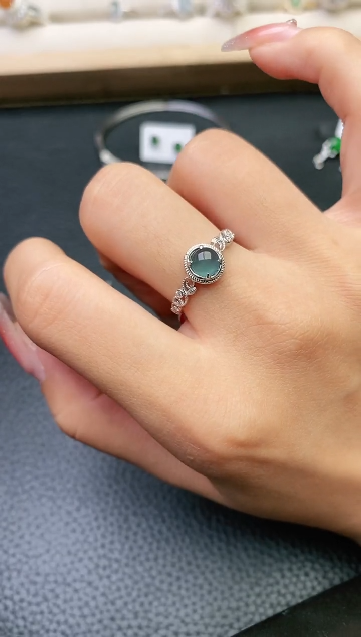【闪购商品】翡翠戒指银S925镶嵌1111