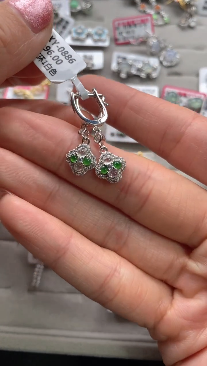 【闪购商品】翡翠戒指银S925镶嵌111111111     9