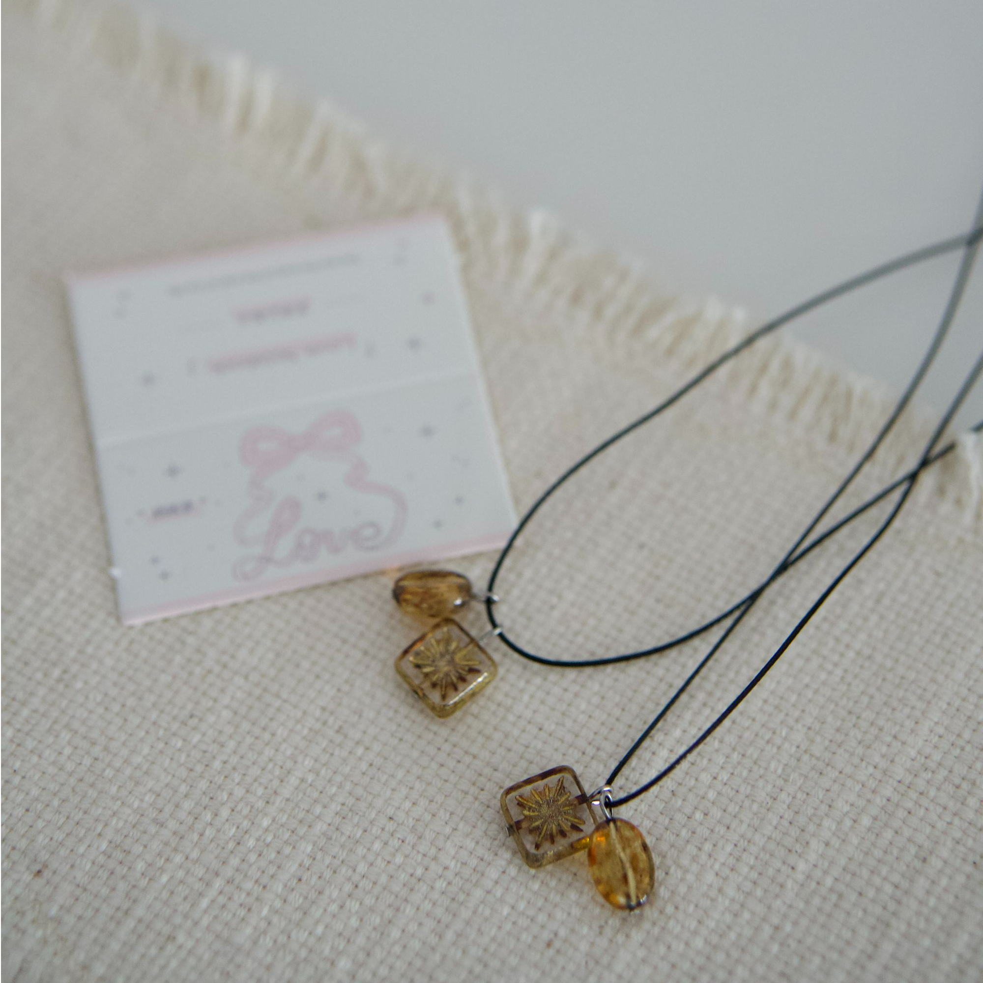 咖啡伴侣|原创手作捷克珠项链黑绳系列