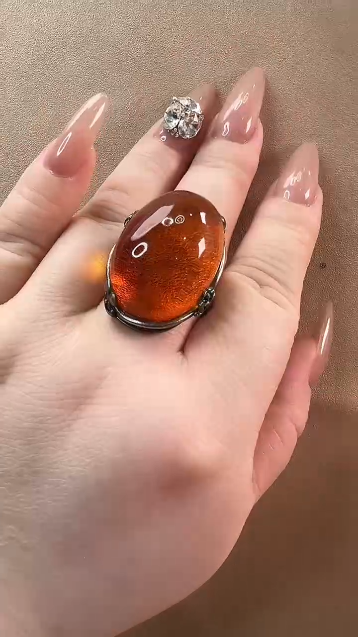 【闪购商品】琥珀戒指未镶嵌戒指