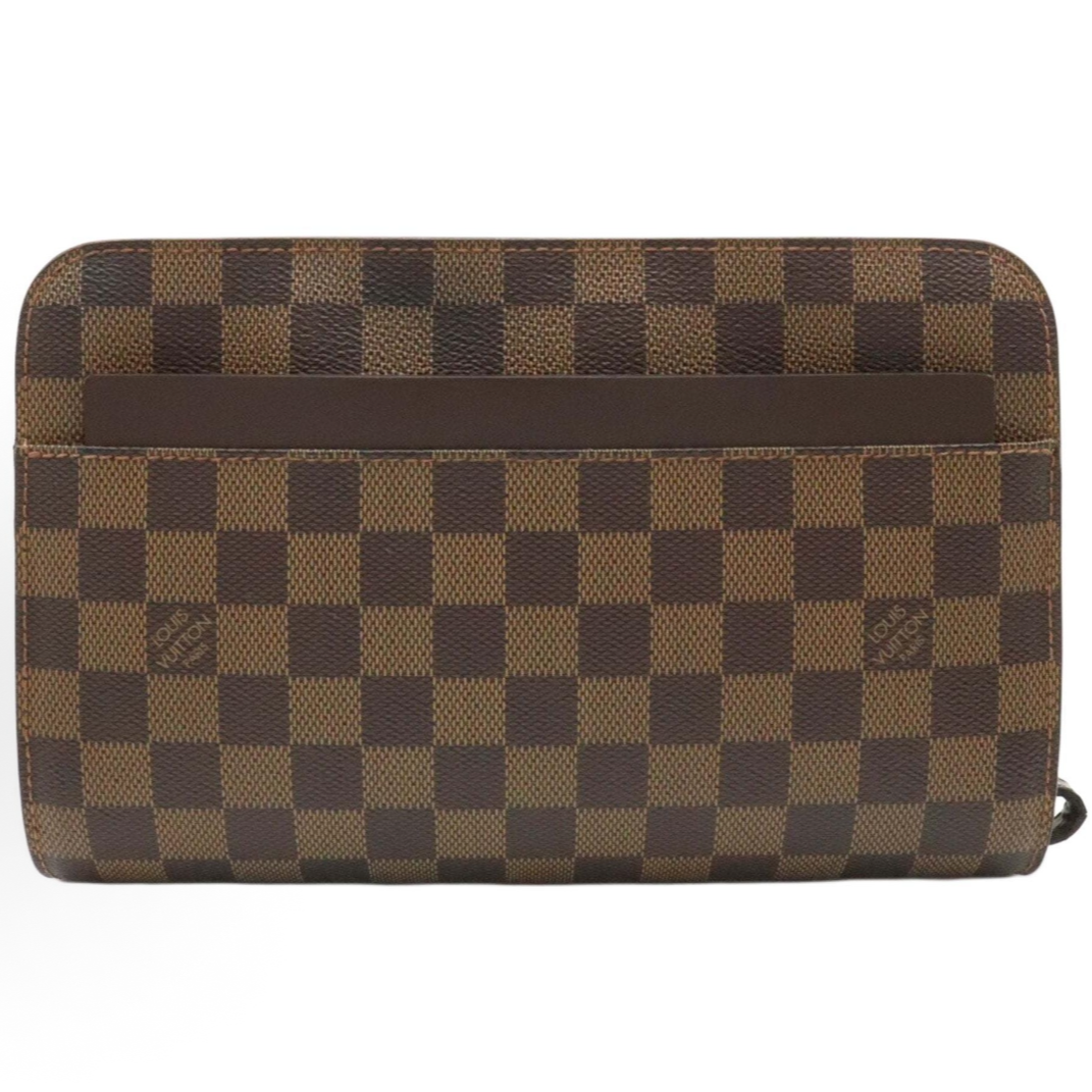 99新 LouisVuitton/路易威登 LV棕棋盘格手拿包/D153