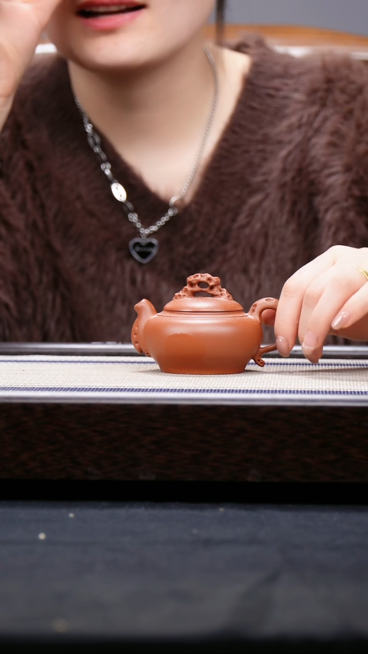 【闪购商品】紫砂茶壶小煤窑朱泥   小号云根壶