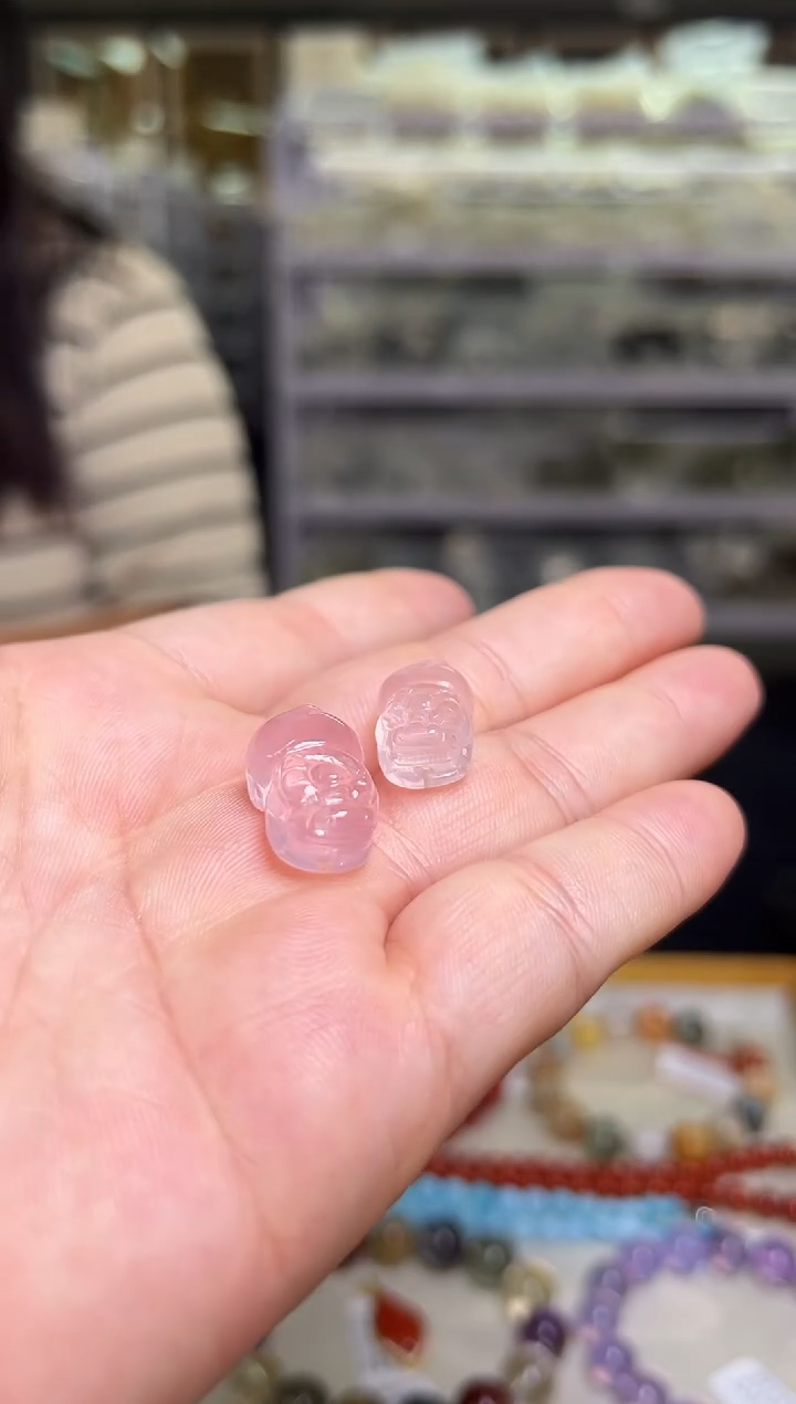 未镶嵌珠宝半成品水晶粉水晶貔貅   多样性发一 BB1064 