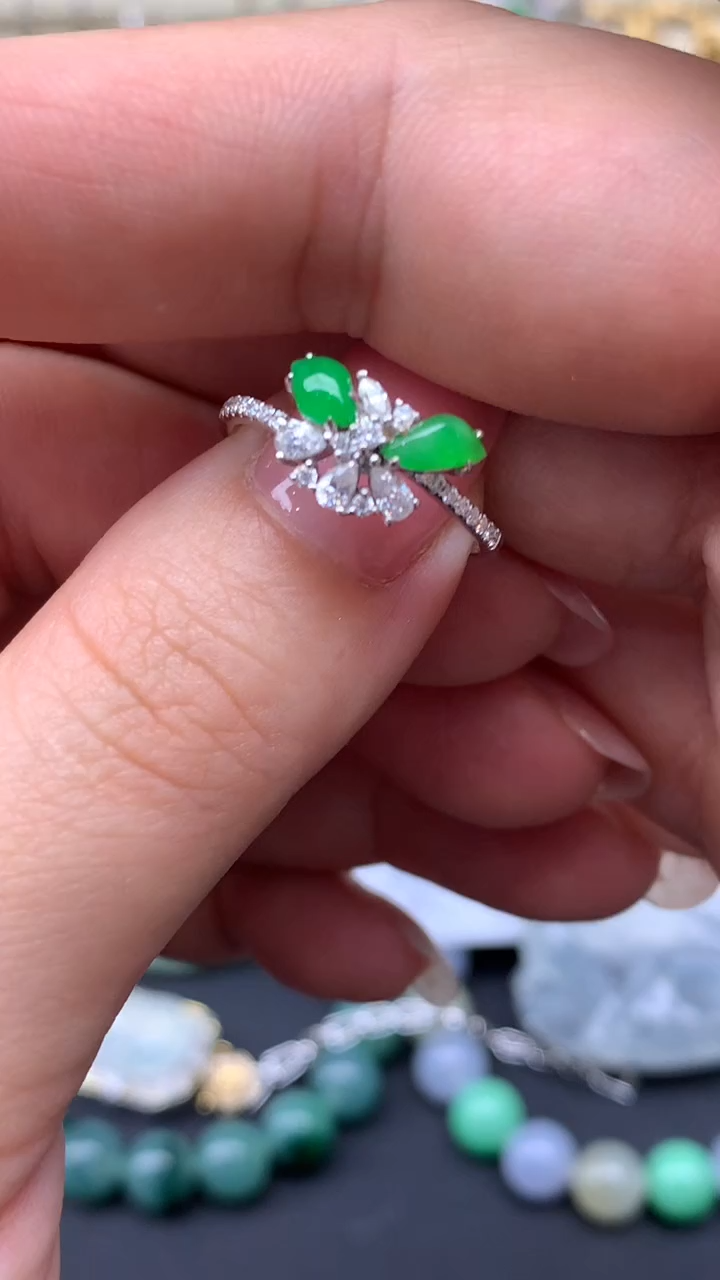 【闪购商品】翡翠戒指18K金镶嵌179-天然翡翠