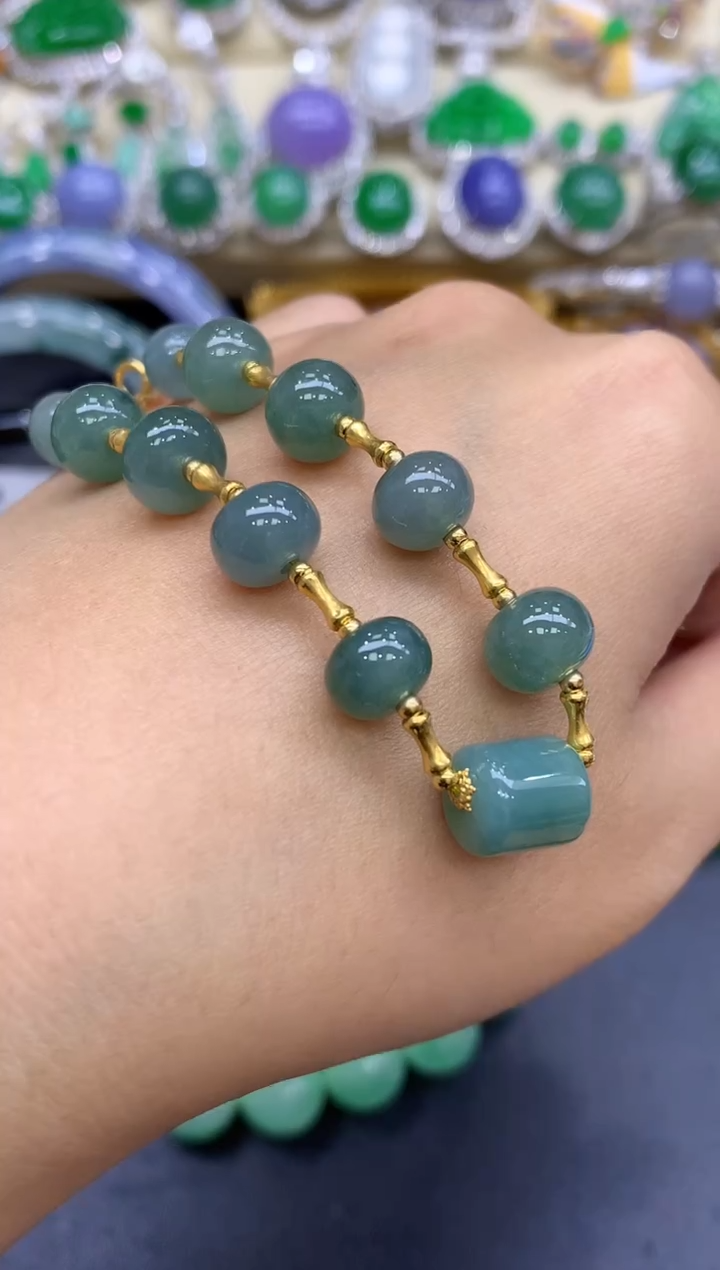 18K金镶嵌手链翡翠239-中国好珍宝