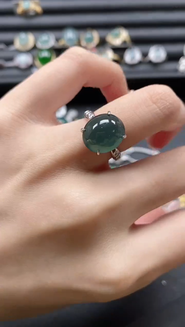 【闪购商品】翡翠戒指银S925镶嵌51151