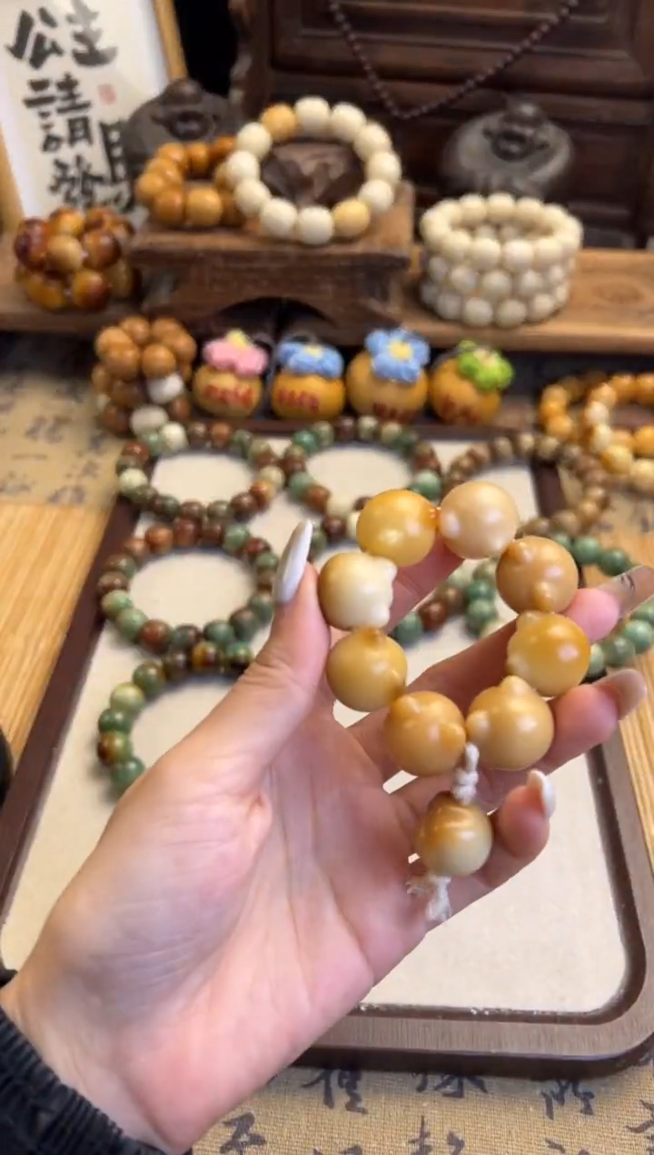 【闪购商品】菩提根/象牙果手串卡19猫猫头手捻微微瑕138