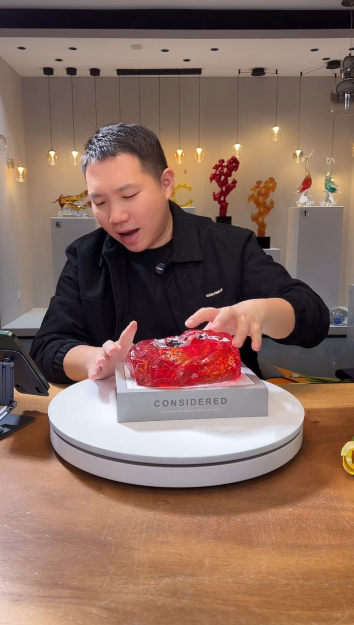 【闪购商品】茶宠巴比特美学 烟灰缸 落日橙红宝石色