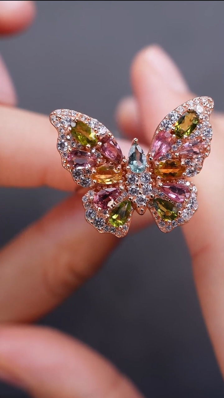 手饰银S925镶嵌碧玺手饰