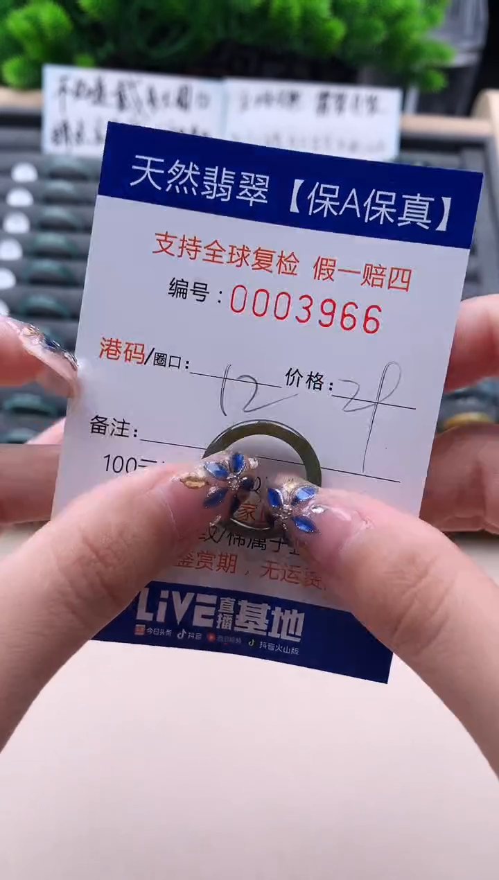 未镶嵌戒指翡翠  3966