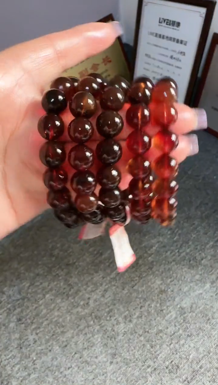 未镶嵌琥珀手链11mm微瑕缅甸琥珀血珀妈妈链#29