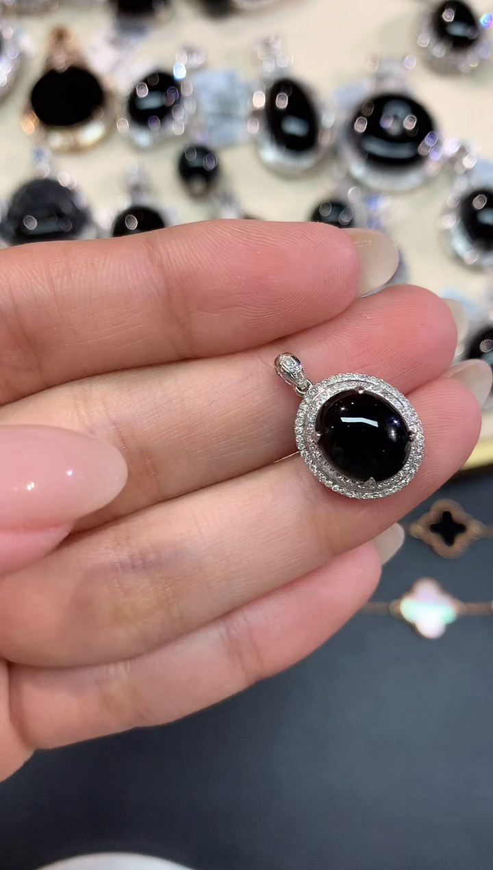 【闪购商品】翡翠吊坠(不含链)18K金镶嵌A388|3*980