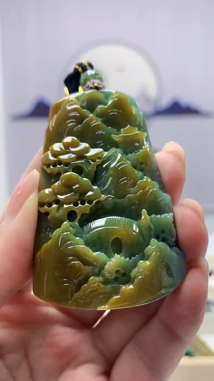 【闪购商品】定制翡翠未镶嵌5028ms-毛货挂件88