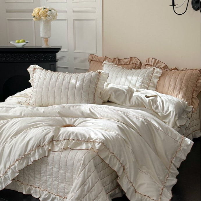 【60S长绒棉米白】双面100％棉60支高端床盖