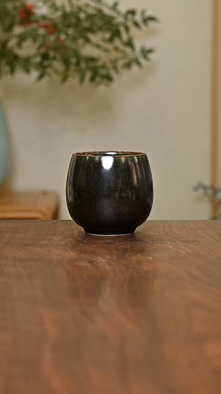 暖心杯 矿石釉 微瑕 朱家汝窑款