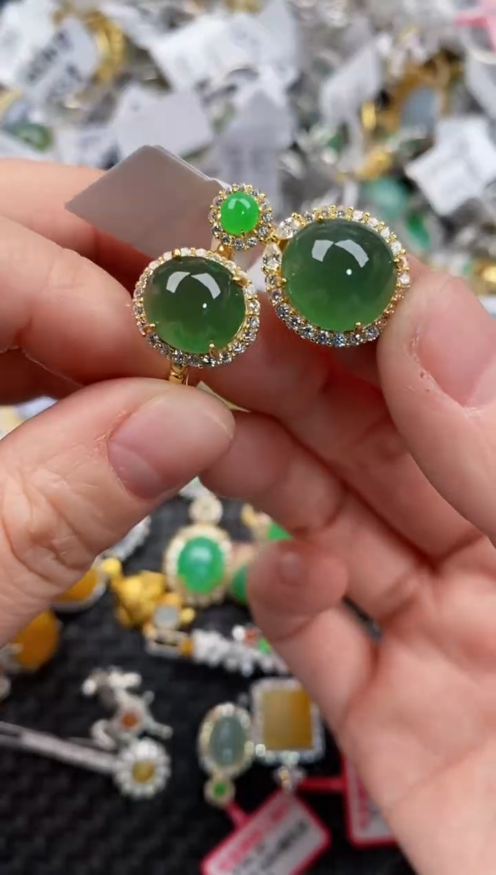 银S925镶嵌戒指翡翠11                4