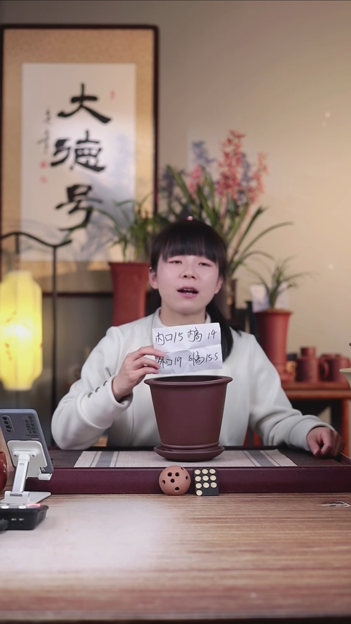 【闪购商品】紫砂花盆紫泥圆斗笠一只带色差托盘